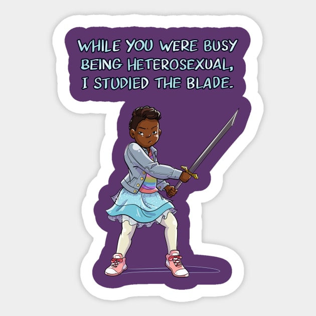 I studied the blade Sticker by sophielabelle